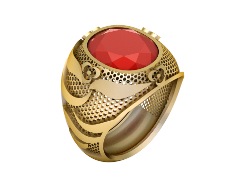 HIP HOP MEN FASHION RING 3D PRINTABLE MODEL Modèles 3D en vedette