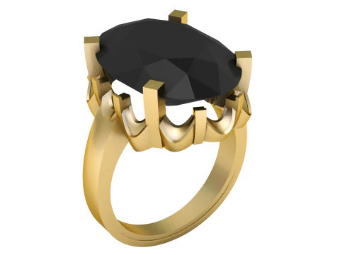 ЧОЛОВІЧЕ КІЛЬЦЕ З ЧОРНИМ ОНІКСОМ 3D МОДЕЛЬ ДЛЯ ДРУКУ 3D Принт Модель