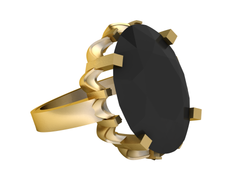 BLACK ONYX RING FOR MEN 3D PRINTABLE MODEL Modèles 3D en vedette