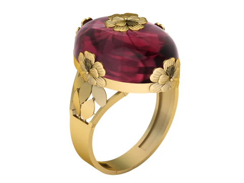 ANELLO FIORE PER DONNA MODELLO STAMPABILE 3D Modello di stampa 3D