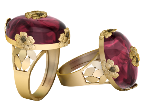 FLOWER RING FOR WOMEN 3D PRINTABLE MODEL 3D 프린트 모델