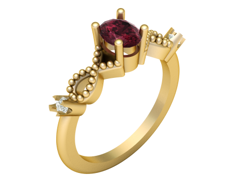 PROPOSAL SOLITAIRE DIMOND RING 3D PRINTABLE MODEL 3Dプリントモデル