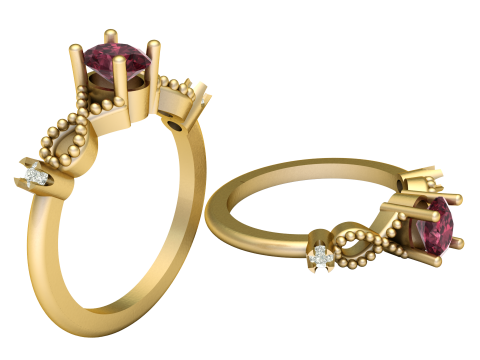 PROPOSAL SOLITAIRE DIMOND RING 3D PRINTABLE MODEL 3D 打印模型