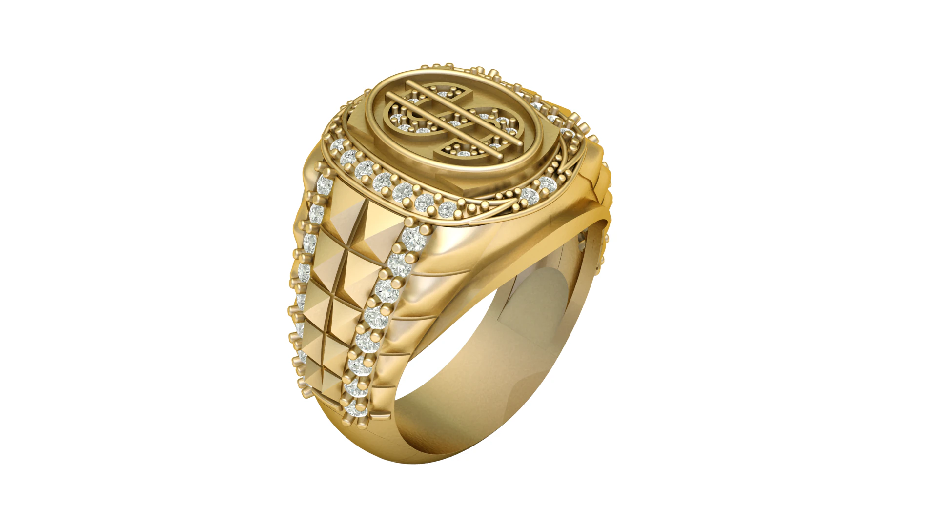 DOLOR STYLE DIMOND RING FOR MEN 3D PRINTABLE MODEL 3D Print Model .c4d .max .obj .3ds .fbx .stl .blend 