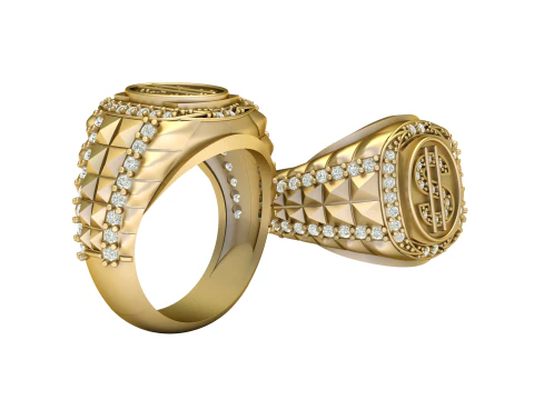 DOLOR STYLE DIMOND RING FOR MEN 3D PRINTABLE MODEL 3D Print Model