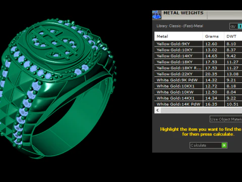 DOLOR STYLE DIMOND RING FOR MEN 3D PRINTABLE MODEL 3D Print Model