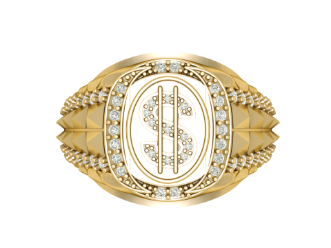 DOLOR STYLE DIMOND RING FOR MEN 3D PRINTABLE MODEL 3D 打印模型