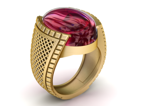 STYLISH MEN FASHION RING 3D PRINTABLE MODEL Modelo de Impressão 3D