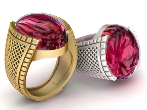 STYLISH MEN FASHION RING 3D PRINTABLE MODEL Modelo de Impressão 3D
