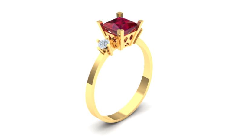 SOLITAIRE ENGAGEMENT RING FOR WOMEN 3D PRINTABLE MODEL 3Dプリントモデル .c4d .max .obj .3ds .fbx .stl .blend 