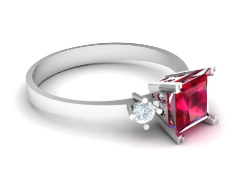 SOLITAIRE ENGAGEMENT RING FOR WOMEN 3D PRINTABLE MODEL 3Dプリントモデル