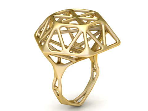 MODEL CETAK 3D CINCIN WIREFRAME TULANG Model Cetak 3D