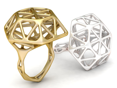 BONE WIREFRAME RING 3D PRINTABLE MODEL 3D Druckmodell
