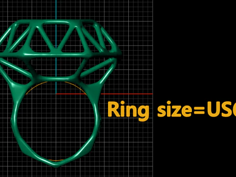 BONE WIREFRAME RING 3D PRINTABLE MODEL 3D Print Model