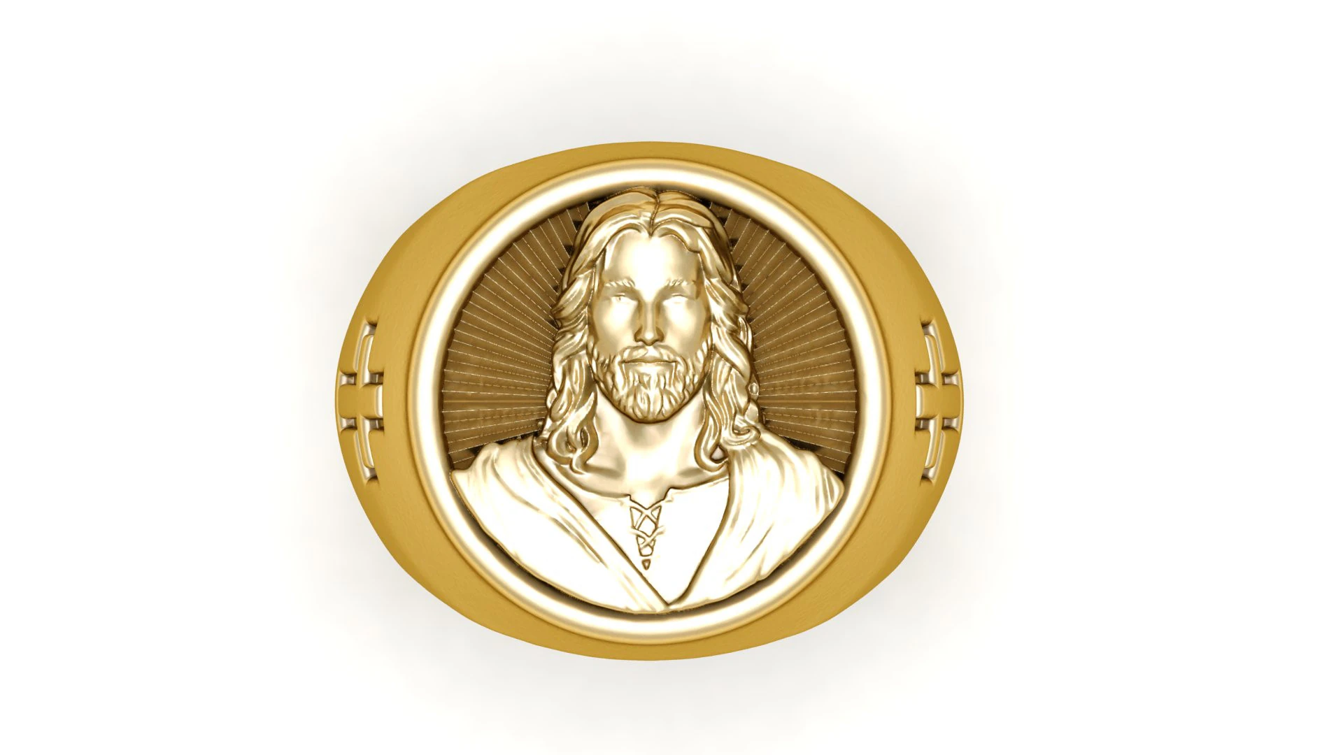 JESUS CROS CHRISTIAN RING 3D PRINTABLE MODEL 3D Print Model .c4d .max .obj .3ds .fbx .stl .blend
