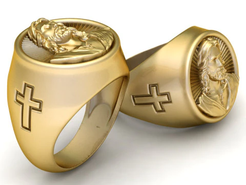 JESUS CROS CHRISTIAN RING 3D PRINTABLE MODEL 3D Print Model