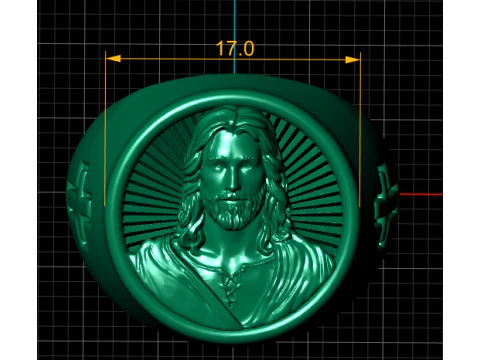 JESUS CROS CHRISTIAN RING 3D PRINTABLE MODEL 3D Print Model