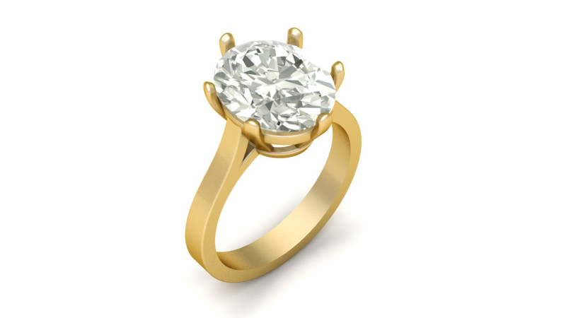 SINGLE DIAMOND SOLITAIRE RING 3D PRINTABLE MODEL 3Dプリントモデル .c4d .max .obj .3ds .fbx .stl .blend 