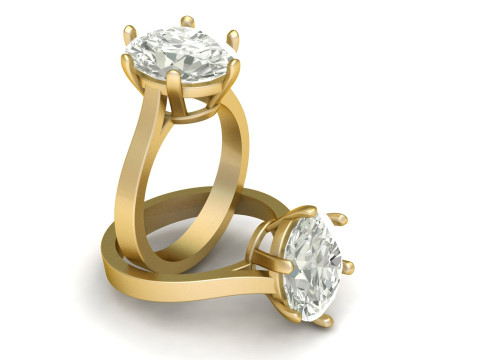 SINGLE DIAMOND SOLITAIRE RING 3D PRINTABLE MODEL 3Dプリントモデル