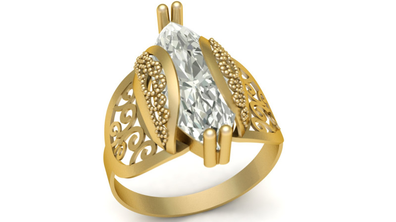FILIGREE BEADS RING 3D PRINTABLE MODEL 3D Print Model .c4d .max .obj .3ds .fbx .stl .blend 