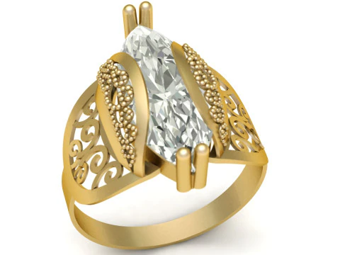 フィリグリー ビーズ リング 3D 印刷可能モデル 3Dプリントモデル