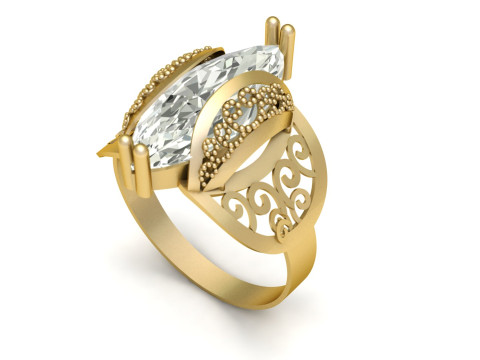FILIGREE BEADS RING 3D PRINTABLE MODEL 3D Print Model