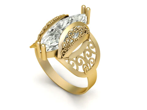 FILIGREE BEADS RING 3D PRINTABLE MODEL 3D Print Model