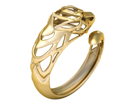 WOLF RING FOR MEN FASHION 3D PRINTABLE MODEL Modello di stampa 3D