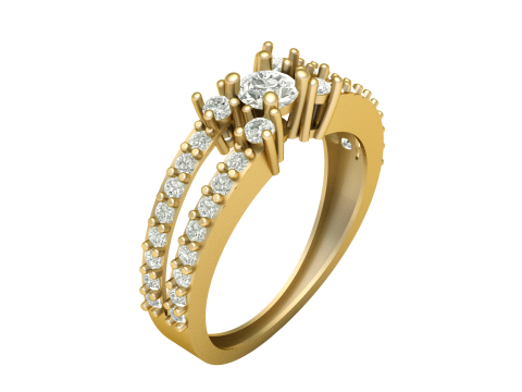 SOLITAIRE ENGAGEMENT RING FOR WOMEN 3D PRINTABLE MODEL 3D Print Model