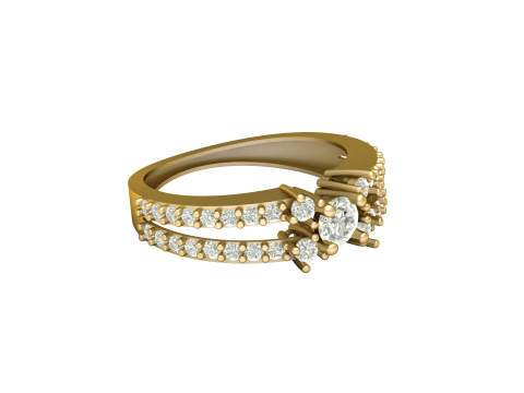 SOLITAIRE ENGAGEMENT RING FOR WOMEN 3D PRINTABLE MODEL 3D Принт Модель