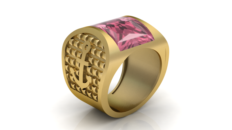 ANCHOR FASHION MEN RING 3D PRINTABLE MODEL 3Dプリントモデル .c4d .max .obj .3ds .fbx .stl .blend 