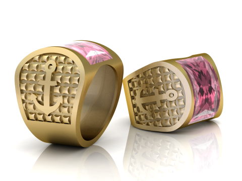 ANCHOR FASHION MEN RING 3D PRINTABLE MODEL 3Dプリントモデル