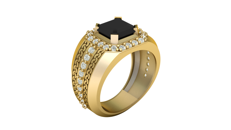 CHEN STYLE MEN FASHION DIMOND RING 3D PRINTABLE MODEL 3Dプリントモデル .c4d .max .obj .3ds .fbx .stl .blend 