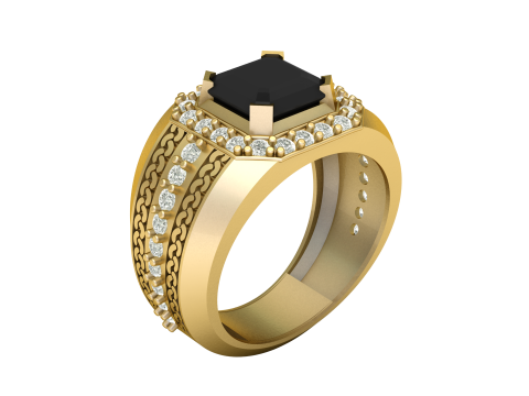 CHEN STYLE MEN FASHION DIMOND RING 3D PRINTABLE MODEL 3D प्रिंट मॉडल