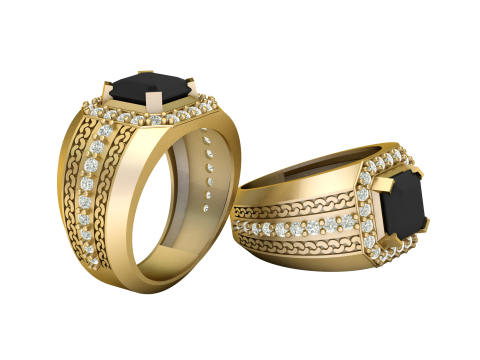 CHEN STYLE MEN FASHION DIMOND RING 3D PRINTABLE MODEL 3Dプリントモデル