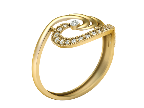 STYLISH SOLITAIRE ENGAGEMENT RING 3D PRINTABLE MODEL 3D Принт Модель