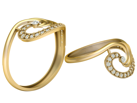 STYLISH SOLITAIRE ENGAGEMENT RING 3D PRINTABLE MODEL 3D Принт Модель