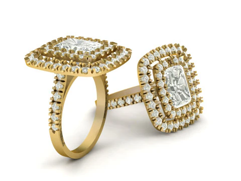 ENGAGEMENT FILIGREE DIMOND RINGS 3D PRINTABLE MODEL 3D Print Model