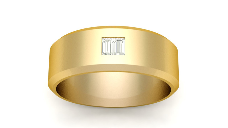SINGLE DIMOND RING FOR MEN 3D PRINTABLE MODEL Model Cetak 3D .c4d .max .obj .3ds .fbx .stl .blend 