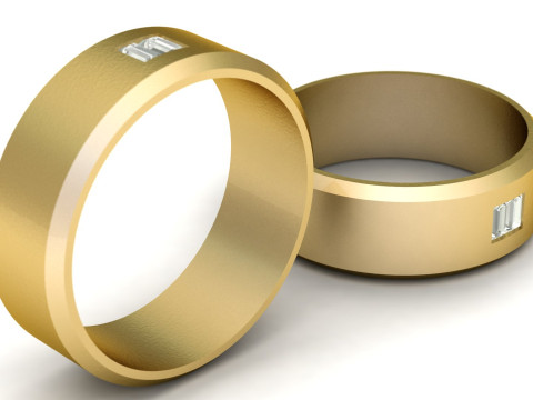 SINGLE DIMOND RING FOR MEN 3D PRINTABLE MODEL Model Cetak 3D