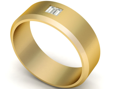 SINGLE DIMOND RING FOR MEN 3D PRINTABLE MODEL Model Cetak 3D