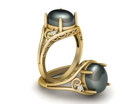 FILIGREE ENGAGEMENT RING 3D PRINTABLE MODEL 3D Print Model