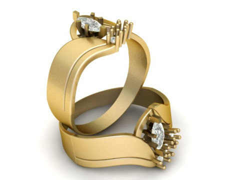 LUXURY ENGAGEMENT DIMOND RING 3D PRINTABLE MODEL Modelo de Impressão 3D