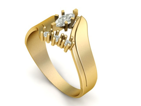 LUXURY ENGAGEMENT DIMOND RING 3D PRINTABLE MODEL Modelo de Impressão 3D