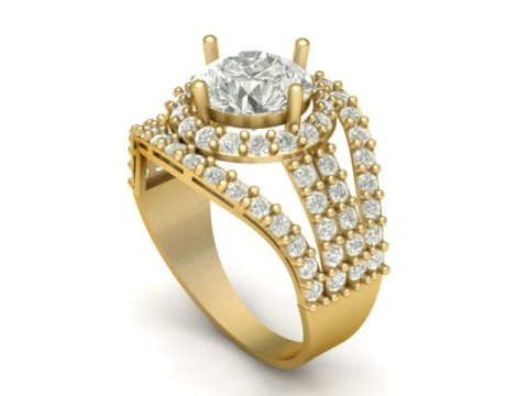LUXURY FILIGREE DIMOND RING 3D PRINTABLE MODEL Modèles 3D en vedette