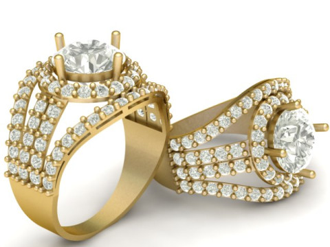 LUXURY FILIGREE DIMOND RING 3D PRINTABLE MODEL 3D-printmodel