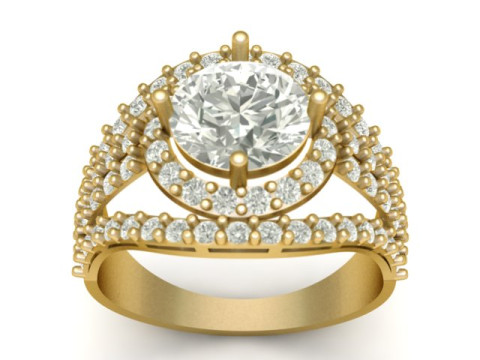 LUXURY FILIGREE DIMOND RING 3D PRINTABLE MODEL 3D-printmodel