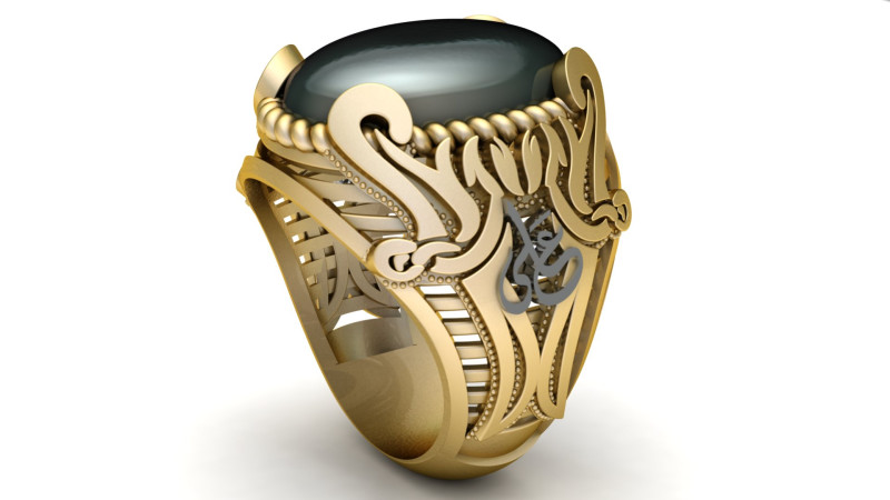 EXQUISITE 3D PRINTABLE ALI SWORD RING A SYMBOL OF MUSLIM HERITAGE 3D Baskı Modeli .c4d .max .obj .3ds .fbx .stl .blend 