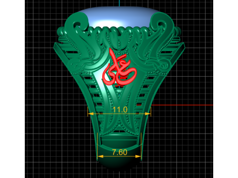 EXQUISITE 3D PRINTABLE ALI SWORD RING A SYMBOL OF MUSLIM HERITAGE 3D Baskı Modeli