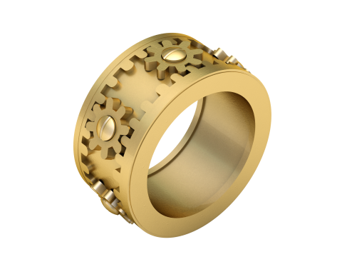 MOVING GEARS RING FOR MEN 3D PRINTABLE MODEL Modelo de Impressão 3D